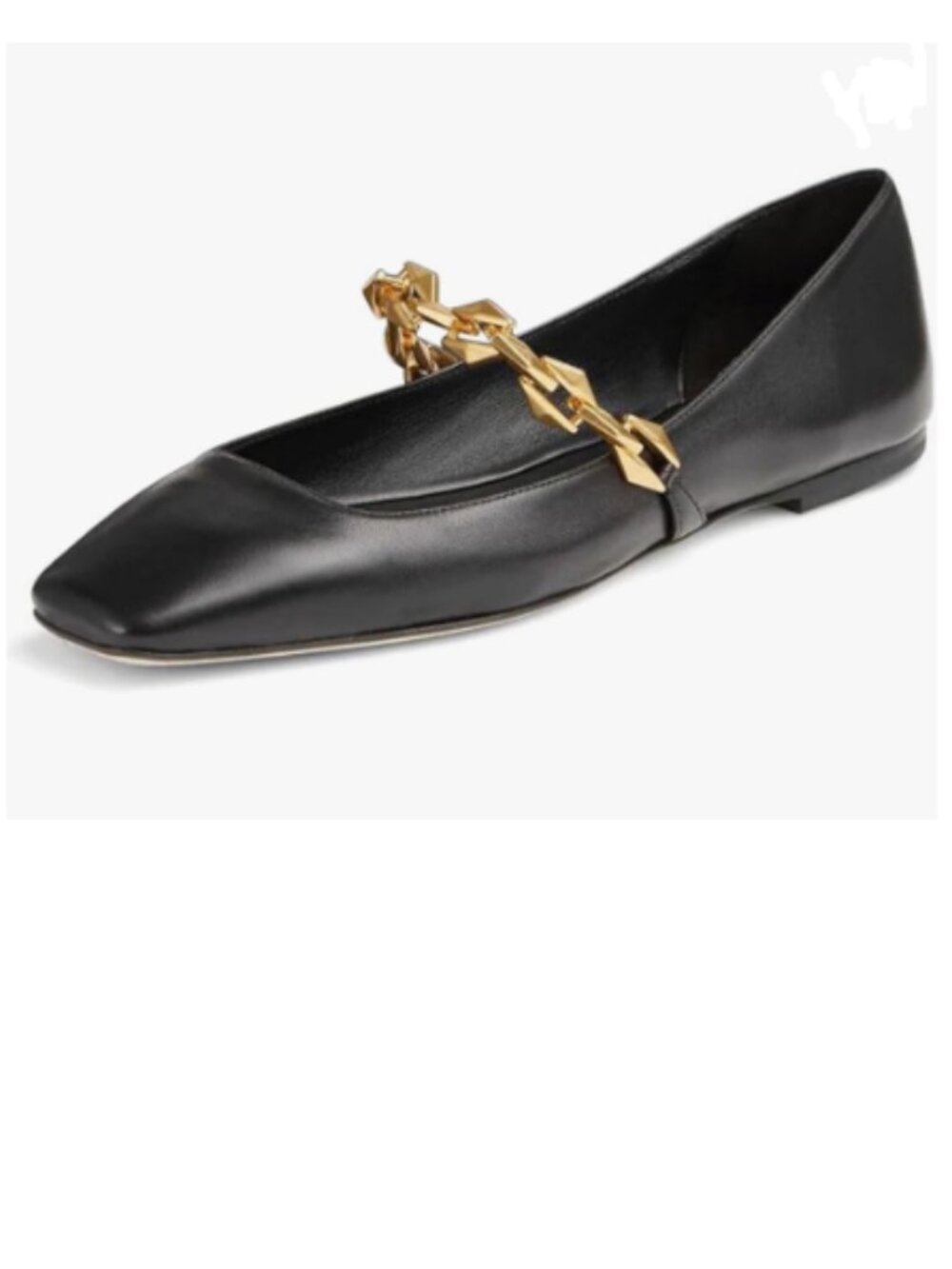 miss left Black Comfy Chain Strap Mary Janes Shoes Slip On Square Toe Flats